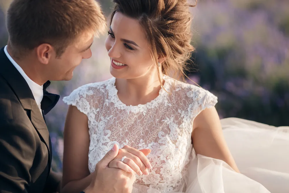 happy couple on their wedding day